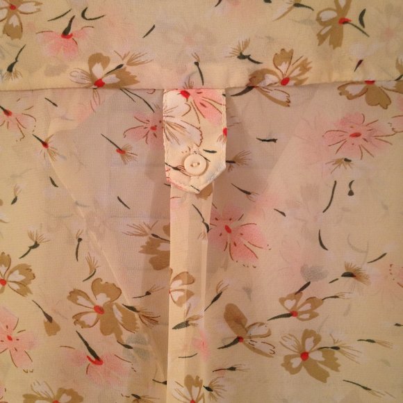 Xtaren Sheer Yellow Floral Tunic Cover-Up Blouse - Picture 8 of 11